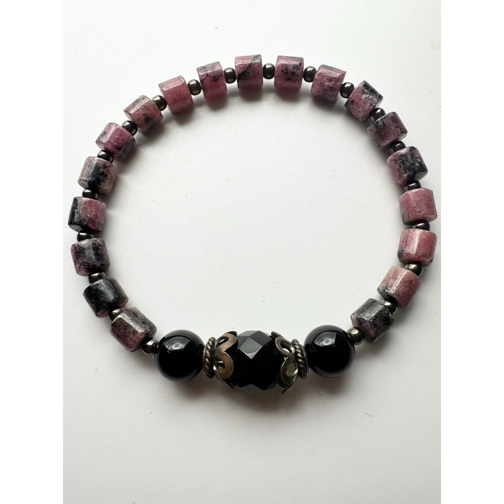 Pink Rhodocrosite Bead Bracelet 7”